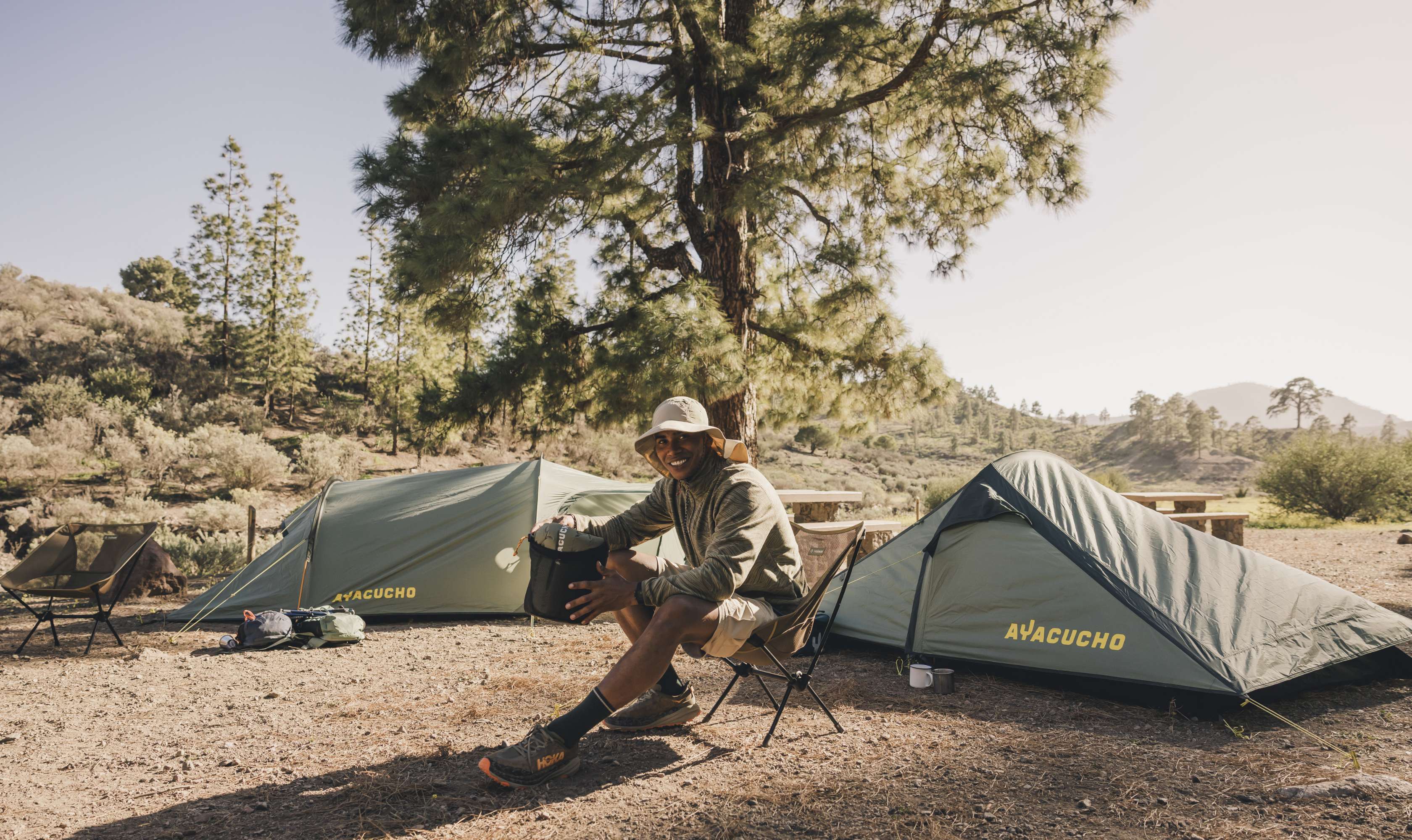 Man near a Ayacucho tent