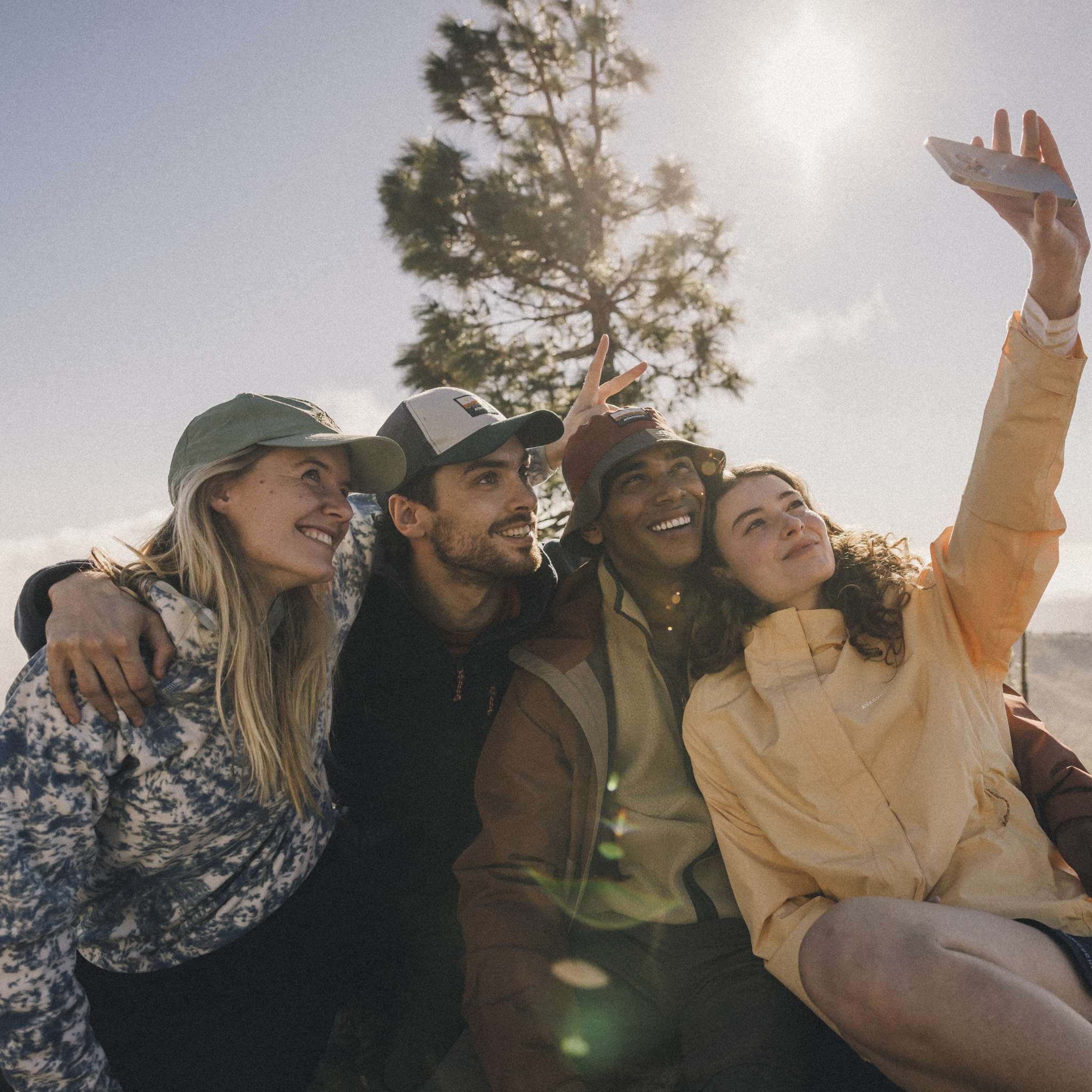 Group of friends talking a selfie
