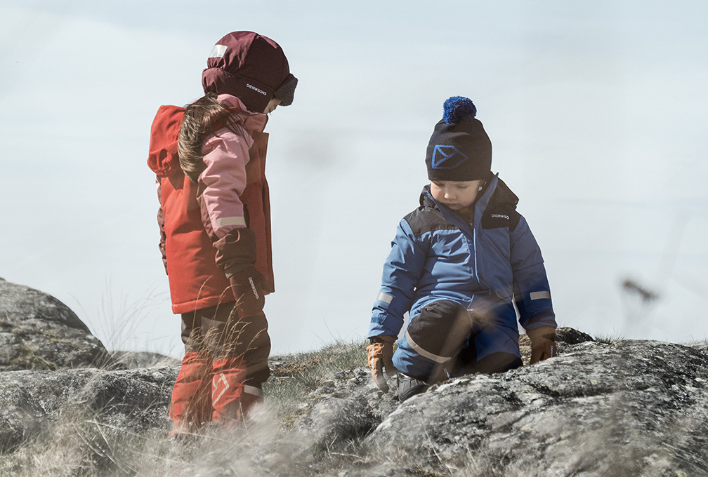 Two kids wearing their winter gear
