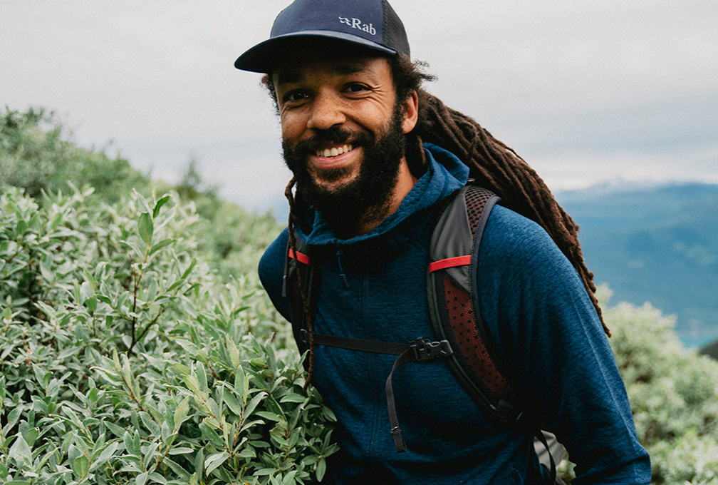 Man wearing Rab gear
