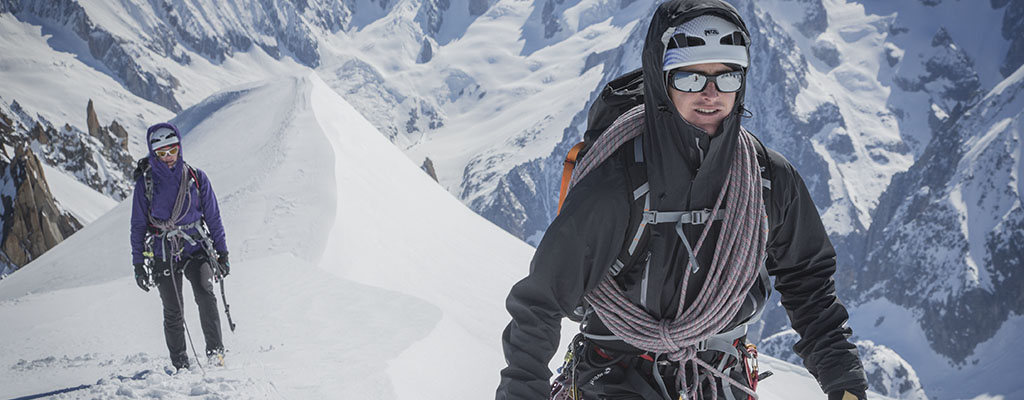 Two people mountaineering