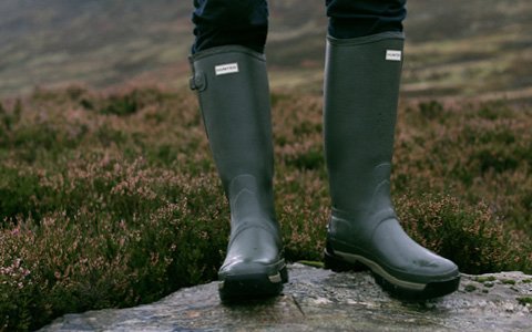 black mens hunter wellies