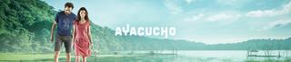 Two people next to a river wearing Ayacucho clothes.