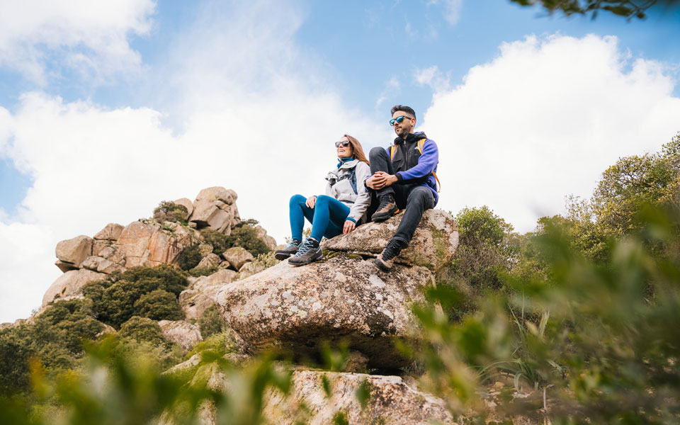 A couple wearing Scarpa footwear 