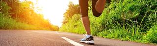 Person running on the road