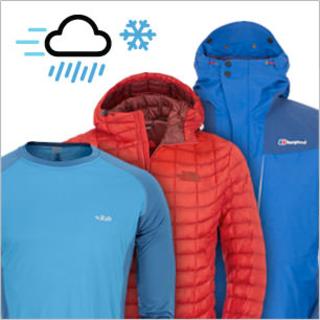 Base layer T-Shirt, Insulating Layer and Waterproof