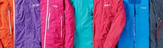 Row of Coloured Waterproofs Including Rab and Berghaus