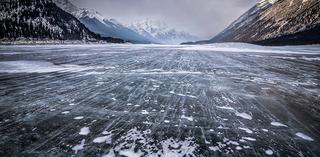 Frozen Spray Lakes by Sean Bryne