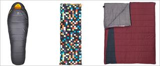 Mummy, Rectangular and Double sleeping bag examples