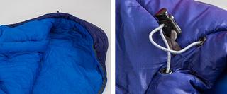 2 close up images of sleeping bag styles
