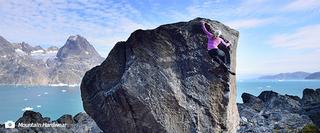 Woman bouldering