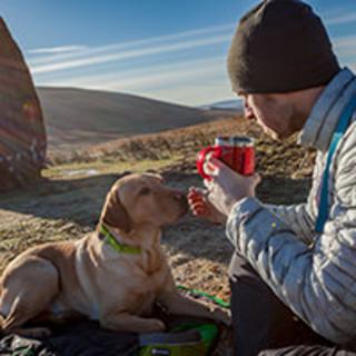 Huw James with his dog
