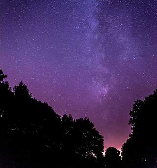 Milky Way with Light Pollution on Horizon