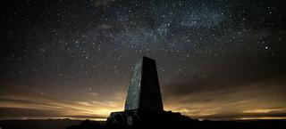 Rock Column under starry sky