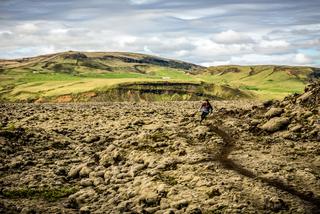 Man Running Across Icelandic Landscape