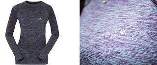 A grey shirt and the close up of the logo