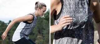 Woman running in North Face Tank Top