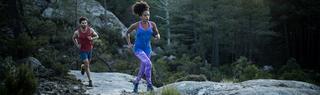 Two people running in active wear