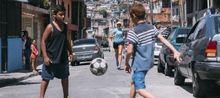 Boy playing football