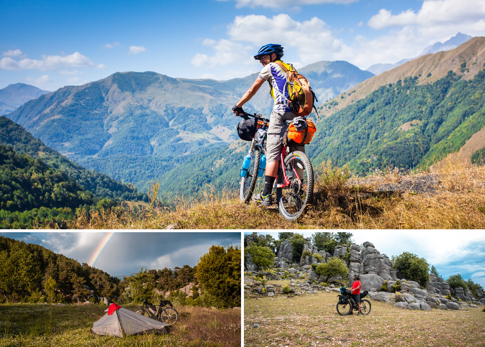 Bikepackers on the road