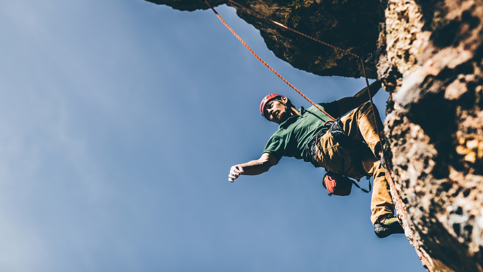 An image of a man bouldering 
