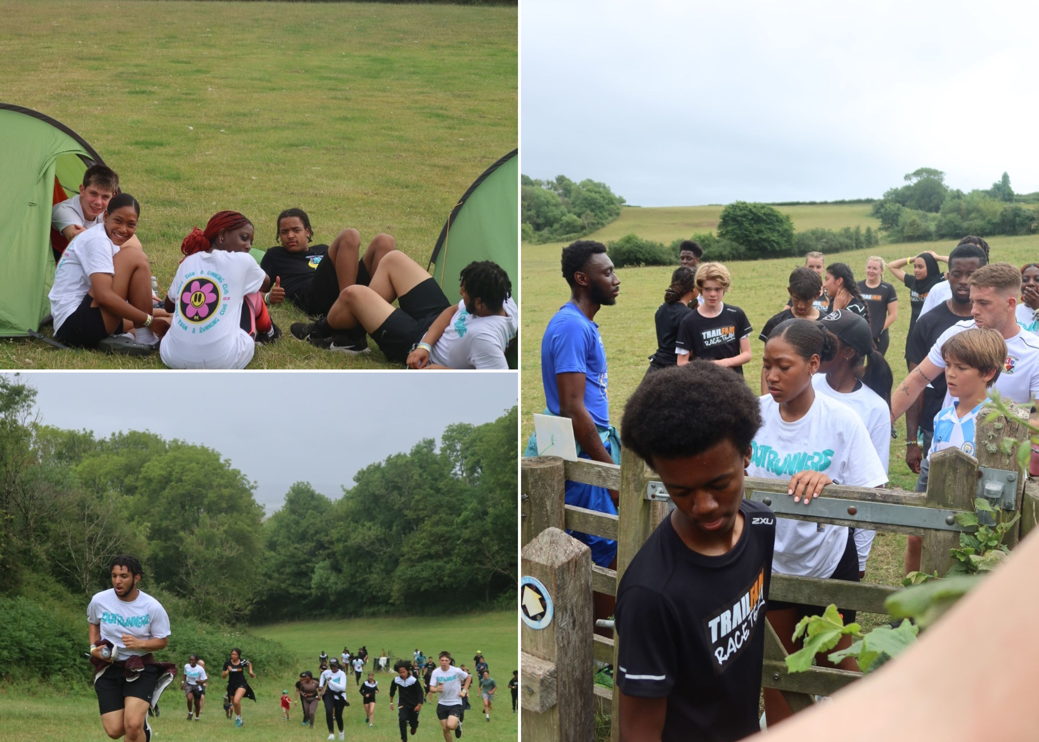 A collage of young people enjoying the outdoors