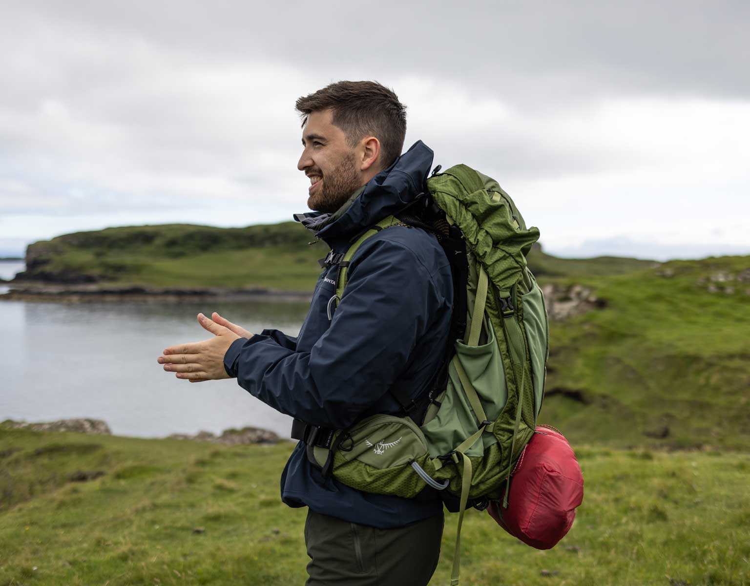 man with backpack