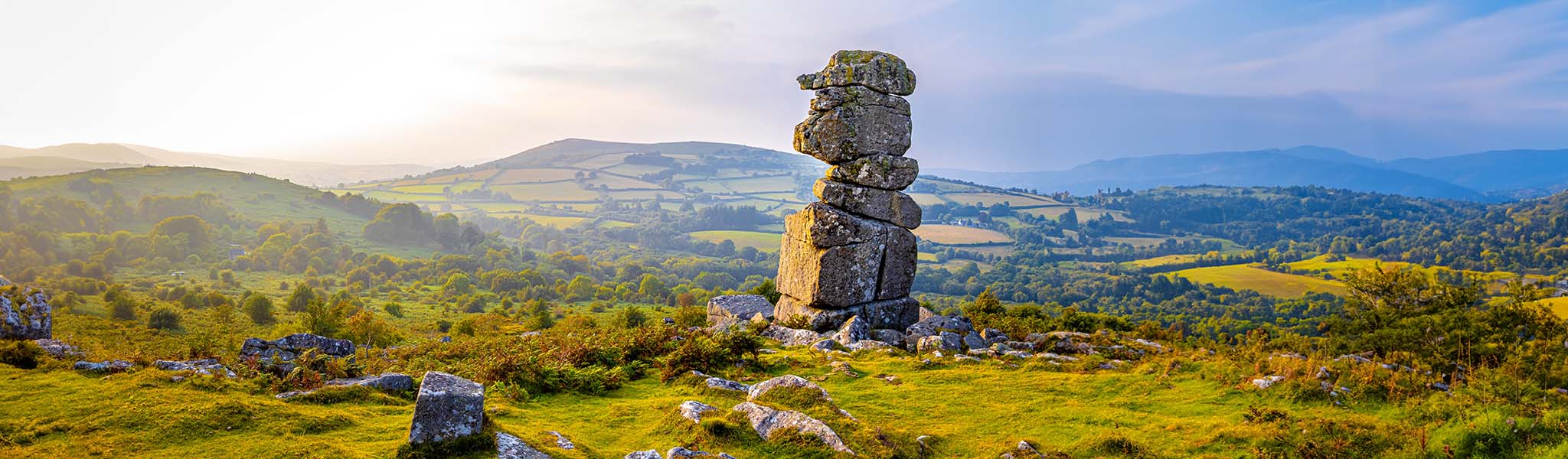 A pile of old stones somewhere in British outdoors.