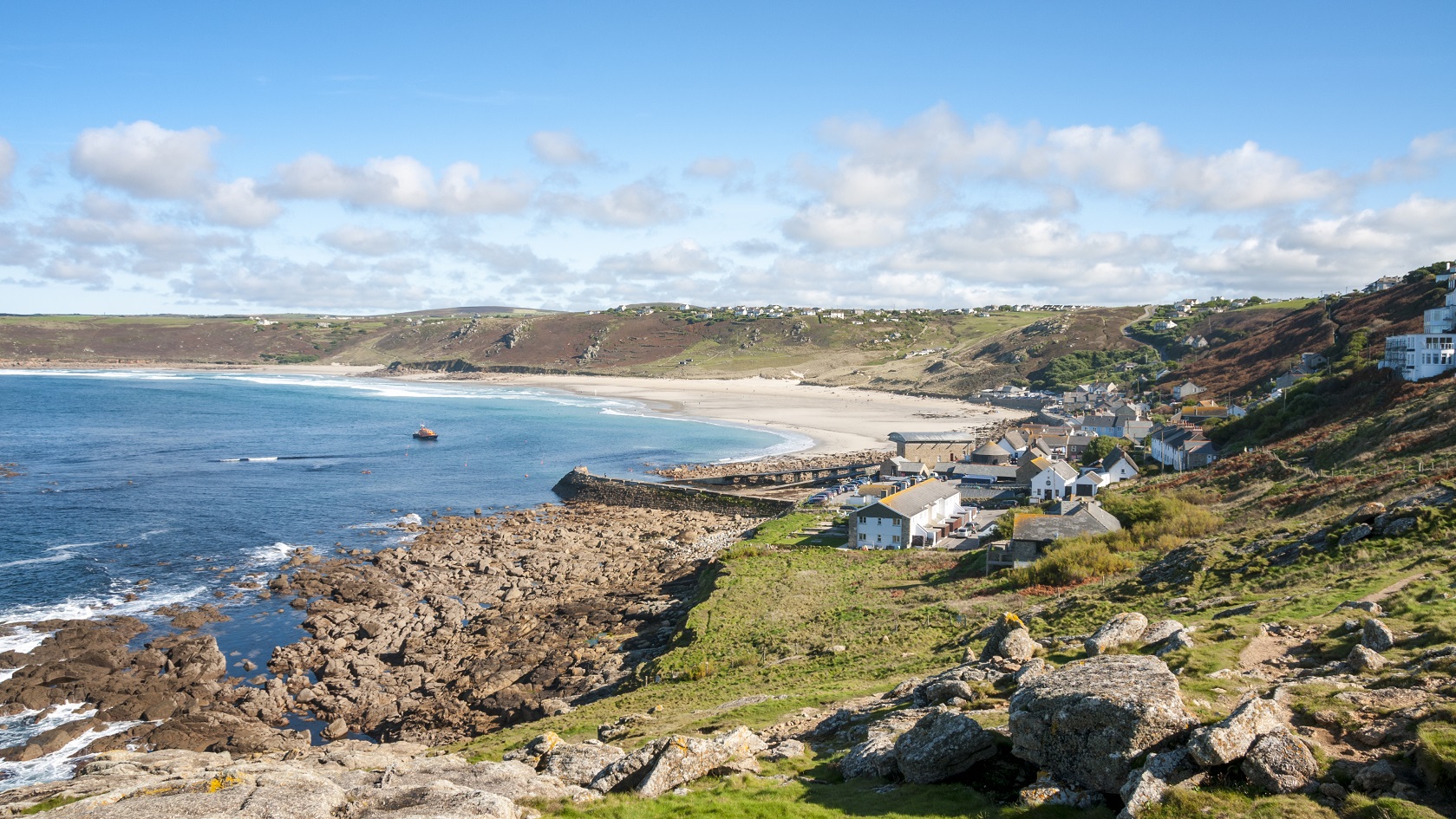 Sennen Beach In Cornwall, England