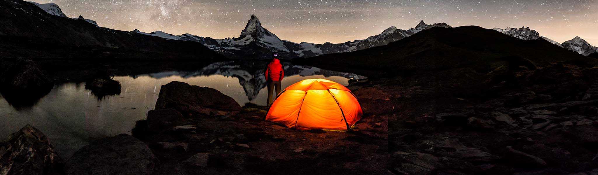 camper stargazing