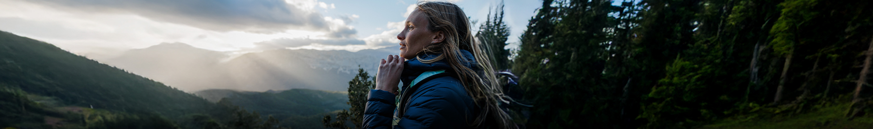 Man and woman hiking, new season