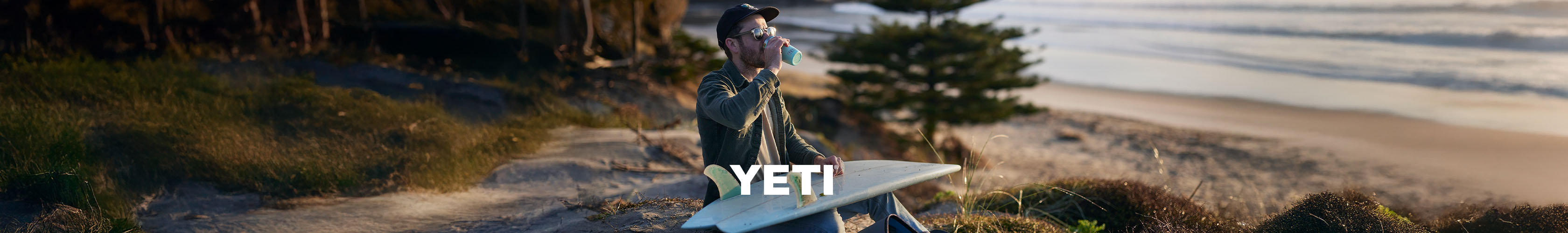 yeti, man drinking from yeti flask