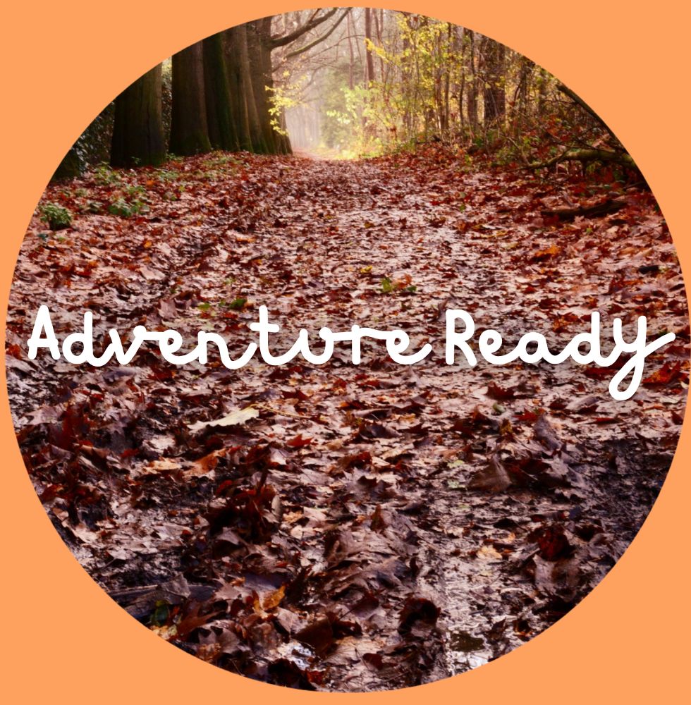 Adventure ready equipment. Woodland path