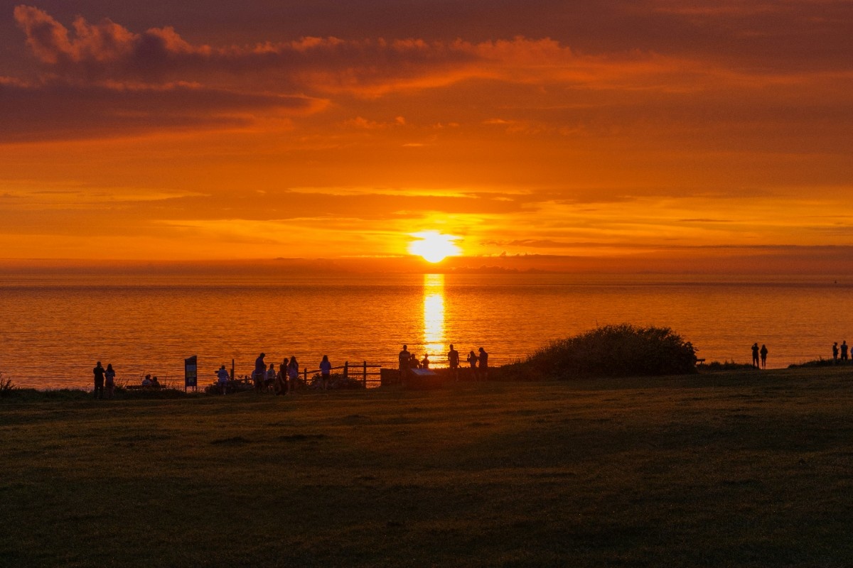 The sun setting over Woolacombe Beach