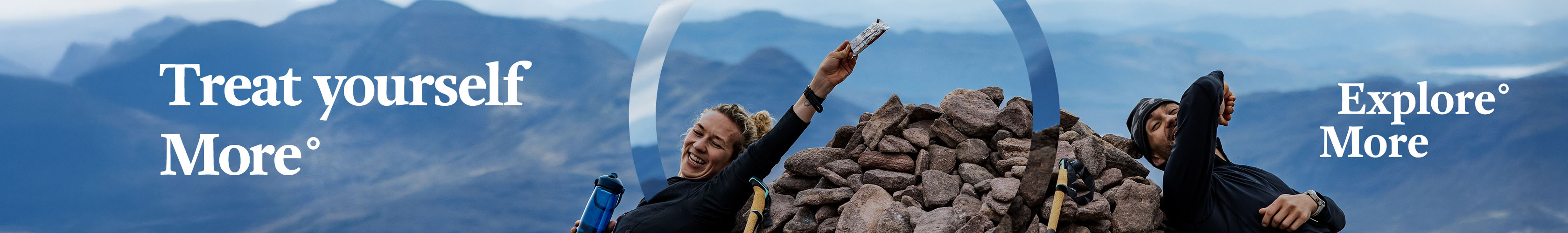 Your exclusive 20% off voucher. Two people at the summit of a mountain