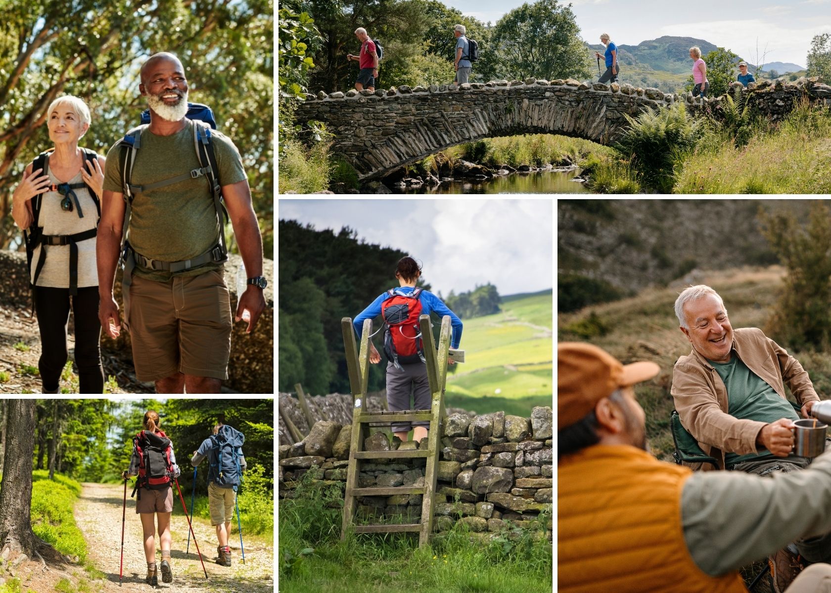 People out in nature on walks 